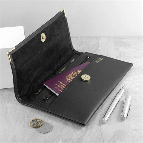 luxury leather passport holder